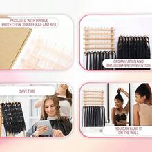 Suporte para 60 Carretéis de Cabelo Trançado, Suporte de Linha Durável de PP para Costura, Acolchoamento e Bordado - Suporte de Extensão Versátil para Uso em Salão e Doméstico, Ideal para Tranças e Apliques de Cabelo, Suporte de Acessórios de Cabelo - Damasco - Visão 6