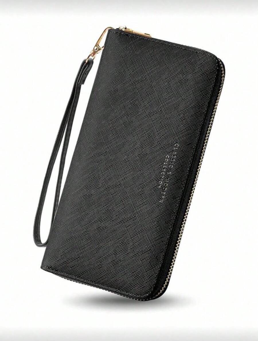 YUQING.FC Cartera Gran Capacidad Multicapa, Bolso Mano Con Cremaller T9612-042 - Negro - Ver 1