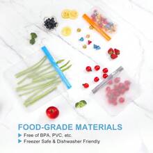 10 Pack Dishwasher  Reusable Bags Leakproof  Food Storage Bags For Marinating Freezing And Traveling Ideal For 3 Gallon 4 Sandwich And 3 Snack Size Applications With Durable And  Design - Multicolor - View 5