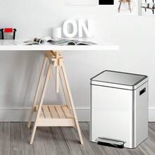 Tzou Dual Compartment Step-On Trash Can, Stainless Steel Recycling Bin With 2 Inner Buckets For Kitchen, Home, Office - Silver 20L(5.28Gal) - View 5