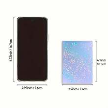 50张全息碎玻璃贴纸，2.9*4.1英寸，闪亮透明全息膜，自粘乙烯基贴纸，返校季，学习用品