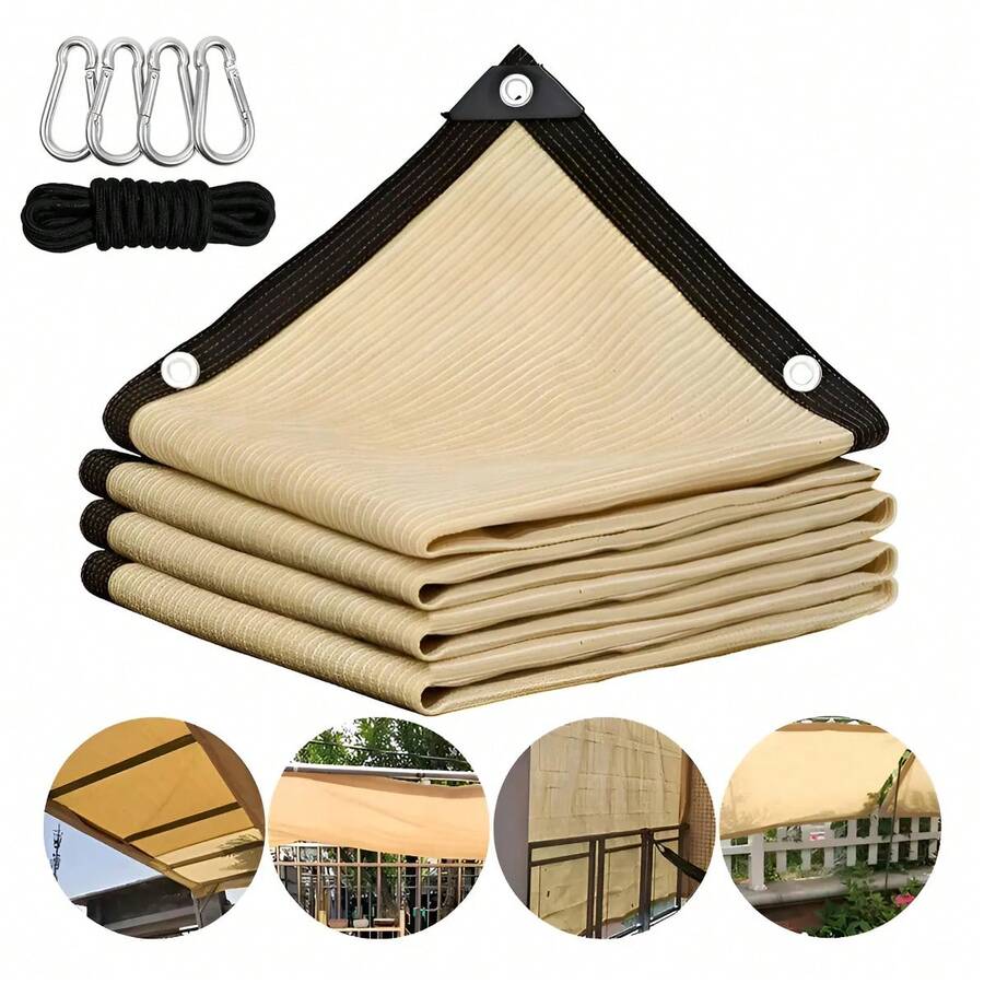 90% Shade Cloth For Garage And Pool, UV Protection And Quick Installation - amarillo claro - Ver 1