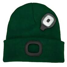 3Light Modes Knitted Hat With LED Light USB Charging Style Breathable Soft And Highly Stretchable Suitable For Cold And Windproof Nights In Autumn And Winter Same Style For Men And Women For Fishing Skiing And Running(200MAH)