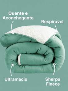 Everest Double-Sided Comforter With Wool Touch, Flannel And Sherpa Blanket, Single, Queen And King Sizes - Hương thảo - Xem 2