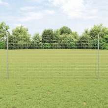 vidaXL Recinzione con pali in acciaio argento 1,2 x 10 m - Argento - Visualizzare 1