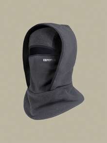 1pc Unisex Hooded Balaclava, Outdoor Windproof Warm Thick Lining Neck Gaiter, Solid Color, Winter - Multicolor - View 4