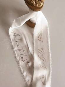 Custom Wedding Ribbons, Custom Text/Names, Reserved Chair Ribbons, Commemorative Wedding Signs, Wedding Cloth Labels, Reserved Chair Ribbons, Wedding Chair Seat Ribbons, Personalized Ribbon Seat Tags, Wedding Chair Decorative Name Place Tags, White Wedding Ribbons, Decorative Ribbons, Gift Ribbons And Cloth Ribbons For Baptisms