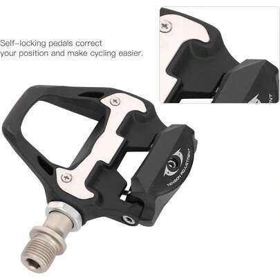 POENVFPO Pedales de Bicicleta, Aluminio Ligero, Tacos Antideslizantes, Pedales para Bicicleta de Montaña, Auto Bloqueantes, Diseño Ergonómico, Ciclismo de Ruta y Recreo