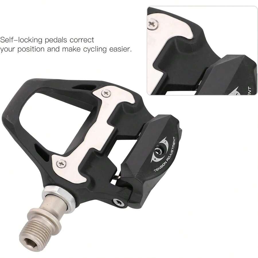 POENVFPO Pedales de Bicicleta, Aluminio Ligero, Tacos Antideslizantes, Pedales para Bicicleta de Montaña, Auto Bloqueantes, Diseño Ergonómico, Ciclismo de Ruta y Recreo - 1 - Ver 1
