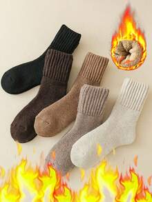 1/3 Pairs Of Pile Socks For Women Solid Color Autumn And Winter Mid-Tube Socks Versatile Sports Socks For Women
