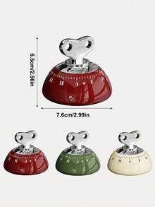 1pc Mechanical Kitchen Timer, Magnetic, Battery-Free, Random Color - Multicolor - View 5