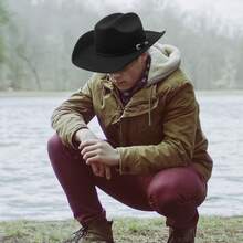 JEWELRYWE Western Cowboy Hat With Buckle For Men Women, Classic Wide-Brimmed Roll Up Felt Hat, Outdoor Fedora Hat, Birthday Anniversary Christmas Gift - 咖啡棕 - 查看 6