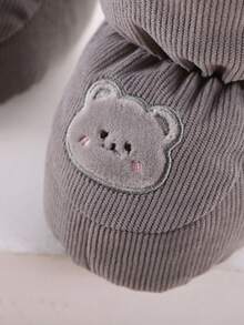 أحذية شتوية دافئة للرضع، أحذية رضع ذات قاع ناعم مع بطانة حرارية، مقاومة للبرد - رمادي - مشاهدة 7