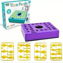 一套儿童形状配对计时器棋盘游戏，早教认知反应训练互动玩具，圣诞节/万圣节/复活节/生日礼物（部分配件颜色随机）