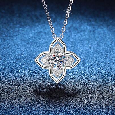 Lucky Talisman Clover Necklace, 1-Carat Zirconia Brilliance, Sophisticated Versatile Everyday Jewelry For Women