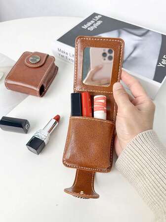 2026 New Mini Mouth Red Envelope Lightweight Portable For Going Out With Small Mirror, Small Makeup Bag, Lipstick Storage Bag, Business Women's Casual Fashion Daily Commuter Bag, Suitable For Work, Shopping, Dating, Travel, College Students, Women's Bag, Daily Use