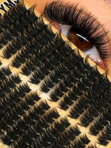 208 Individual Lash Clusters - Natural Look, D-Shaped Curl, Fluffy, Suitable For DIY Lash Extension With Salon-Level Density And Length - Easy To Use, Reusable And Comfortable, Lash Clusters, Lash Groups, Individual Lashes, False Lashes, Suitable For Wearing On Dates, Parties, Travels, Christmas, Halloween, Reusable - D - 查看 6