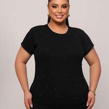 Plus Size Blouse With Detailed Sleeves, Christian Fashion. - Black - View 4