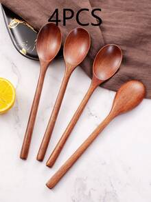 8PCS Wooden Spoons For Eating, 9.2inch/23.5cm Wooden Serving Spoons, Wooden Spoons For Cooking, Mixing, Stirring & Tasting, Elegant Long Handle Spoons For Soup, Coffee & Dessert
