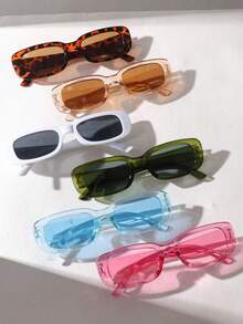 6pcs/Set Square Frame Fashion Glasses, Fashionable & Unique Style For Teens And Young Adults - Multicolor - View 2