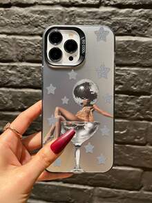 1pc Fashionable & Unique Star Graphic IMD Shockproof Anti-Fingerprint Phone Case, Compatible With IPhone 16/16Pro/16Plus/15/15ProMax/15Pro/11/12/13/14ProMax/11Pro/11ProMax/12Pro/12ProMax/13Pro/13ProMax/14Pro/14ProMax, Aesthetic Design - Multicolor - View 2