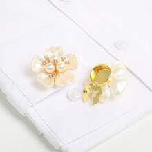 مشبكان بنمط زهري متناسق، مشابك زخرفية لقمصان وفساتين الموضة، إكسسوارات ملابس، هدية عيد - متعدد الألوان - مشاهدة 7