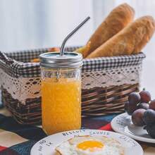 1PC,Large-Capacity Heat-Resistant Clear Glass Cup With Lid And Straw Boba Milk Tea Glasses Coffee Mug Juice Cold Drink Cup