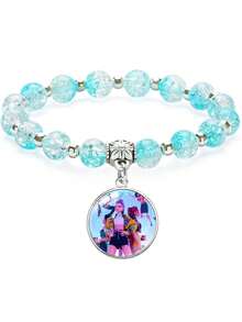 1pc KPOP Bracelet, Cartoon Character Pattern, Minimalist & Fashionable Couple Bracelet, KPOP Fan, Friend, Collectible Toy, Holiday Decor, Birthday Gift - Multicolor - View 9