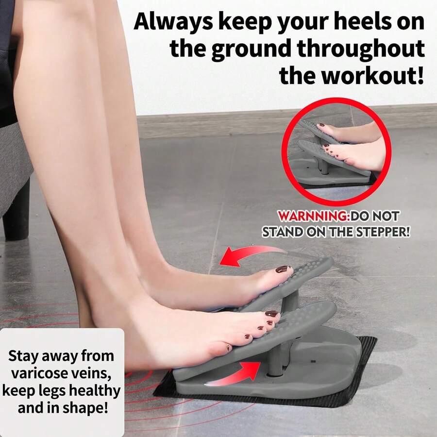 1pc Foot Stepper Exercise Machine, Stepper Trainer For Fitness Stovepipe, Folding Pedal Cross Trainer For Seniors, Portable Leg Pedal Machine, Under Desk Foot Pedal Exerciser, Mini Multifunctional Foldable Fitness Equipment, Household Stairs Mute Treadmill, For Leg Muscles Relieves Varicose Veins Physical Therapy, For Office Home Gym Pilates Yoga