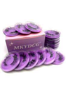 10/16/21 Pairs Fluffy&Thick 3D False Eyelashes With Glitter Paper Box,Lashes Bulk Christmas Gifts,3D Cat Eye Eyelashes Natural Soft,Protable, Makeup Manga Lashes,Dramatic Messy Mink Lashes Wispy, Individual Package Faux Mink Lashes Wholesale - 黑色 - 查看 5