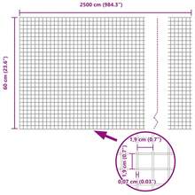 vidaXL Geschweißter Drahtzaun Silber 0,6 X 25 M Stahl - Silver - View 11