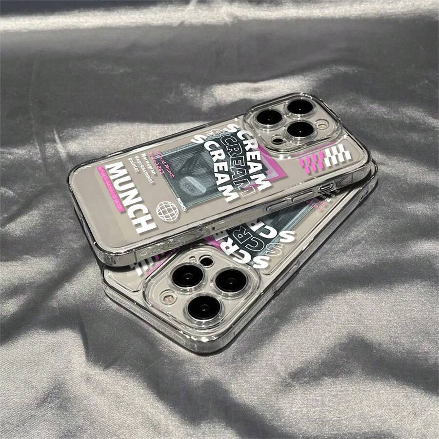 Funda de Teléfono Transparente de TPU con Patrón de Crema de Edvard Munch, Adecuada para 17 Air Pro Max, 16, 15, 14, 13, 12, 11, XS, XR, X, 7, 8, 12/13 Mini Plus Pro Max SE, Perfecta para Cumpleaños o, Accesorios Tecnológicos para Regalos, Funda de Teléfono Artística, Estilo Impresionista, Diseño de Edvard Munch, Material TPU Flexible, Escenarios de Uso, Entusiastas de Accesorios Tecnológicos - Colores mixtos - Ver 1