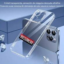 Carcasa de teléfono móvil transparente de moda,Cubierta de teléfono transparente para iPhone con diseño de cámara triple color gris con estampado ROSSONERO en rojo y negro ideal para fans de fútbol y uso diario Para teléfonos Galaxy de Apple - transparente - Ver 3