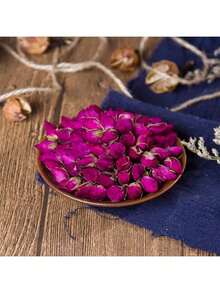 1 Pack (30g) Natural Dried Purple Rose Buds - Suitable For Holiday, Birthday Party, Home Decor, Candle Making, Floral Arrangement