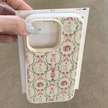 1个TPU复古童话梦幻胡桃夹子蝴蝶结花卉图案手机壳，兼容 17 Pro Max/17/16 Pro Max/15/13/12/11、S20 FE/A15/S24/A55、Redmi Note 11/12/13 Pro，全包软壳保护套，国际版，非国内版 - 白色 - 查看 3