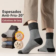 5 Pares Calcetines Térmicos Hombre de Lana,Calcetines gruesos y cálidos para el invierno en casa,en el trabajo o para practicar deportes al aire libre - A - Ver 11