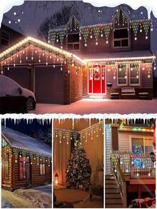 1个太阳能三角网格灯，LED户外装饰氛围灯，8种模式，太阳能供电，用于装饰花园、屋顶露台、生日派对和节日派对（500mAh） - 透明 - 查看 10