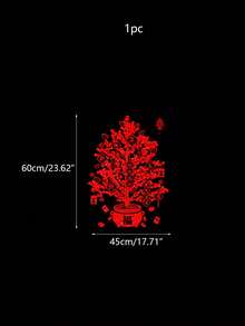 1张新年快乐窗贴和门贴，“福”字墙贴 春节商场装饰 元旦红色窗贴 - 彩色 - 查看 11