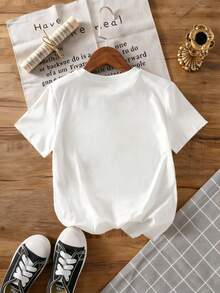 男童休闲字母印花圆领短袖T恤 - 白色 - 查看 2