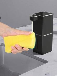 1pc Automatic Soap Dispenser, Rechargeable Bathroom Liquid Soap Dispenser With Touchless Sensor, Wall-Mounted Foaming Handwash Dispenser For Bathroom, Restroom, Kitchen, Hotel, Hospital, Mall, Easy Installation With USB Charging Cable And Wall Stickers - Multicolor - View 9