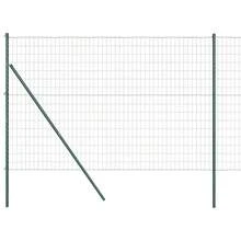vidaXL 1,6 x 10 M Stahl Zaun mit grünen Pfosten - Grau - Übersicht 2