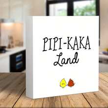 1PC PVC Sign With The Words "Pipi-Kaka-Land" Engraved On It, Suitable For Bathrooms, Bathroom Decoration Gifts, And German-Style Decorative Plaques - trắng - Xem 1
