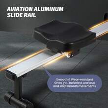 Máquina de Remo Magnética con 16 Niveles de Resistencia Ajustable, Autogenerada y Silenciosa, Capacidad 160 kg, Compatible con App, Barra Telescópica Automática, Ideal para Casa – Rowing Machine - Negro - Ver 4