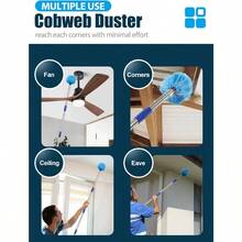Yard Cleaning ToolsCobweb Duster con poste de extensión cepillo para polvo de tela de araña para exteriores con mango de 6 pies de largo removedor de tela de mazorca de metal para ventiladores de techos altosYard Cleaning Tools - Azul - Ver 6