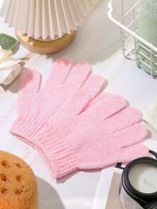 2/4只装斋月沐浴去角质手套，身体磨砂手套，丝瓜络手套，男女通用 - 粉色 - 查看 4