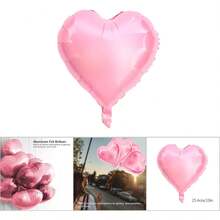 Globos de Decoración, 10 Globos de Papel de Aluminio con Forma de Corazón de 10 Pulgadas, Decoración para Fiestas, Bodas y Cumpleaños globos navideños Christmas navidad forma corazón para cumpleaños boda baby shower propuesta romántica decoración de salón jardín pared photocall y eventos especiales - Rosa Roja - Ver 12