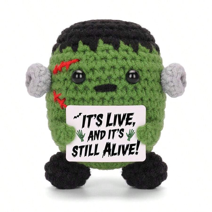 1pc Little Monster Hand-Woven Plush Doll Ornaments With Encouraging Words On Them, Which Can Be Given As Small Gifts To Friends And Family. Lovely Plush Doll Gift Design And Encouraging Words Are Very Warm And Sweet! These Lovely Dolls Will Always Be Your Friends, And They Will Make You Feel Relaxed And Happy!
