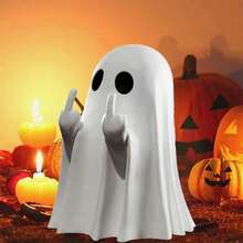 Halloween Ghost Statue Decoration, Party Decoration, Garden Hanging Decoration, Study Desktop Decoration, Small Ornaments, Suitable For Halloween, Parties, Holiday Decoration, Halloween Decoration, Holiday Statue Decoration - 白色 - 查看 2