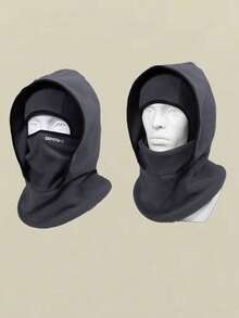 1pc Unisex Hooded Balaclava, Outdoor Windproof Warm Thick Lining Neck Gaiter, Solid Color, Winter - Multicolor - View 8