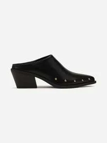 Tacchi a punta stile cowgirl - Scarpe casual estive da donna - nero - Visualizzare 3